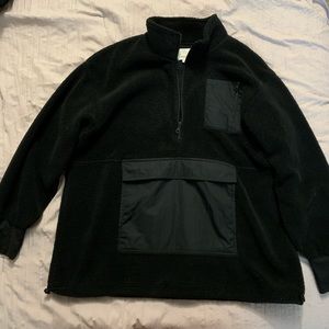 Aerie black sherpa quarter zip